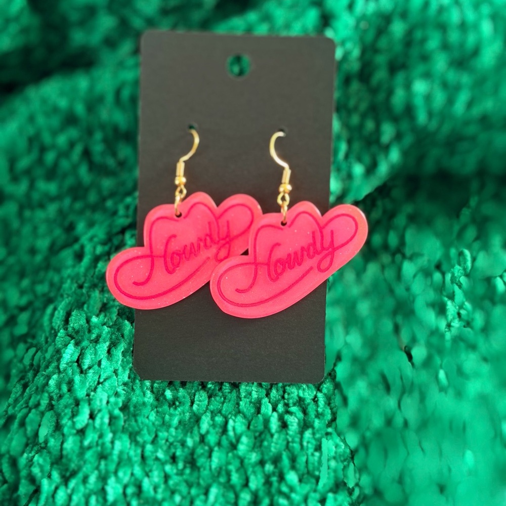 Chic Pink 'Howdy' Earrings
